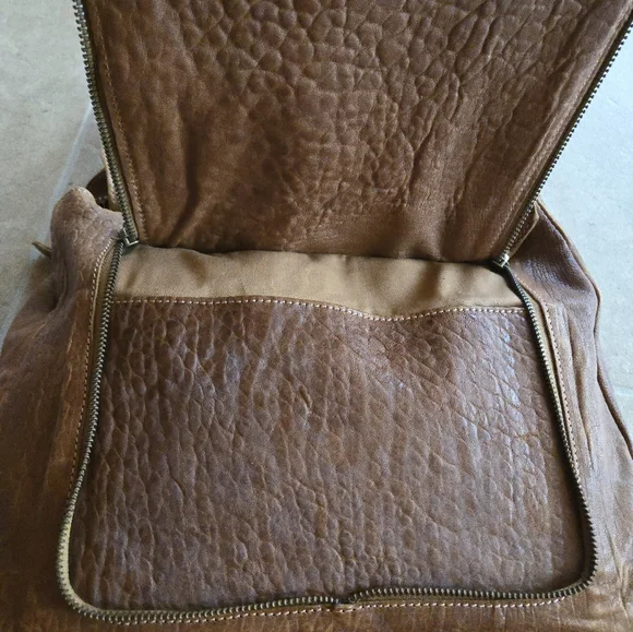 Sundance Italy Bag Brown Leather Brass Hardware Hobo Shoulder Tote Satchel Soft - Picture 5 of 16